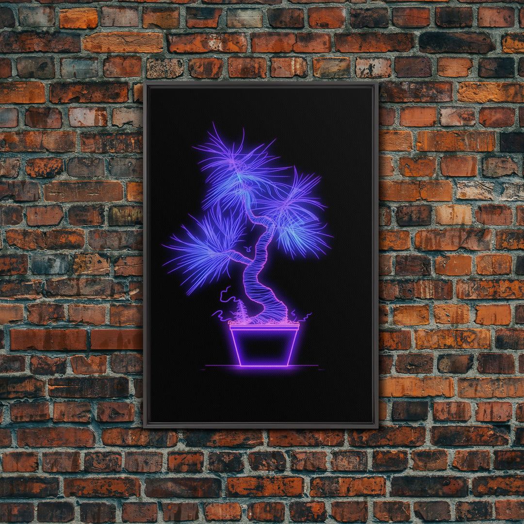 Violet Tropical Plant Wall Art, Potted Plant Wall Decor. Nature Art, Minimalist Print, Wall Decor, Canvas Print, Wall Art, Framed Canvas