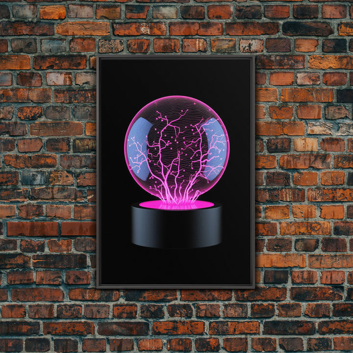 Plasma Ball Wall Decor, Science Art Print, Nerd Art, Geek Art Print, Minimalist Print, Wall Decor, Canvas Print, Wall Art, Framed Canvas