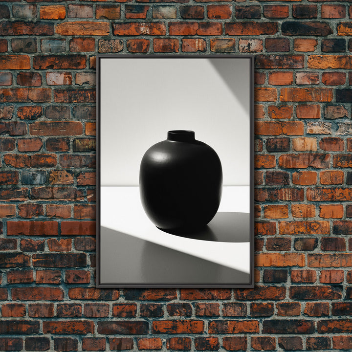 Jar Wall Art, High Contrast Art, Vase, Black And White Print, Minimalist Print. Wall Decor, Canvas Art, Wall Art, Framed Canvas Wall Art