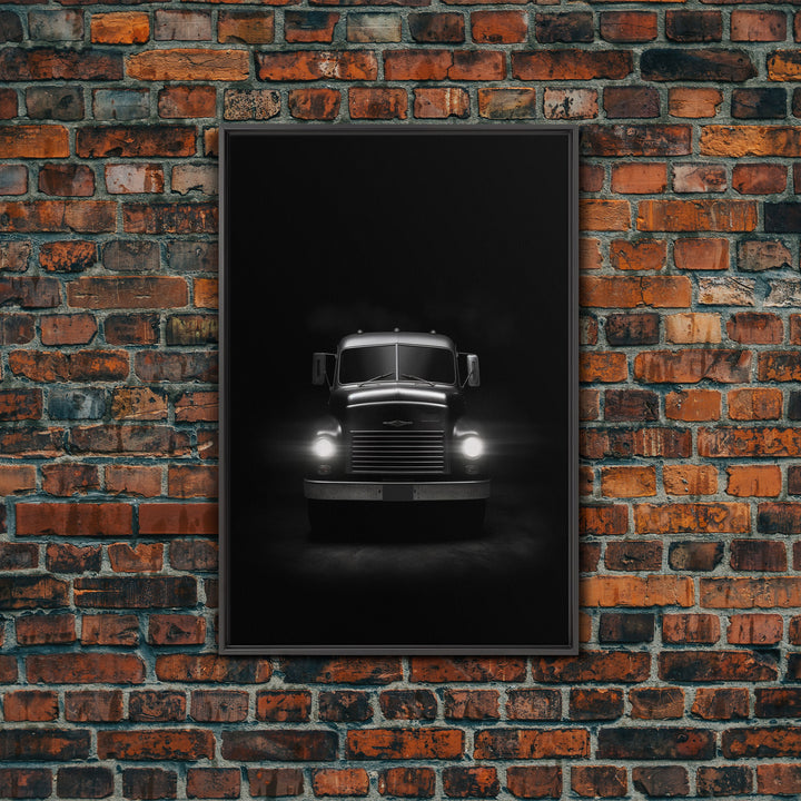 Truck Wall Art, Headlights, Man Cave Art, Black And White Print, Minimalist Print. Wall Decor, Canvas Art, Wall Art, Framed Canvas Wall Art