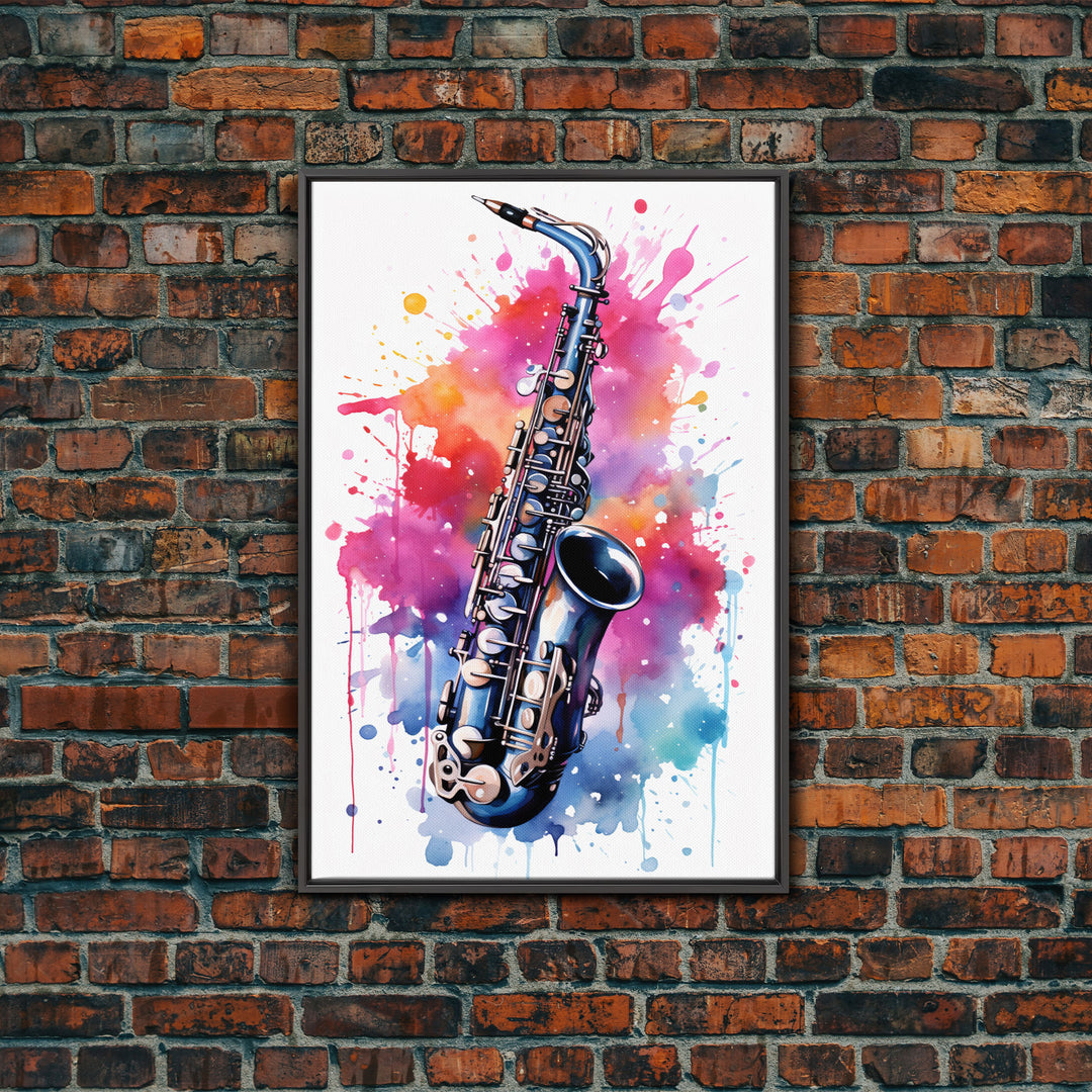 Alto Clarinet Wall Art, Musician Gift, Framed Canvas Print, Clarinet Print, Musical Instrument Art, Gift For Musician, Graffiti Music Art