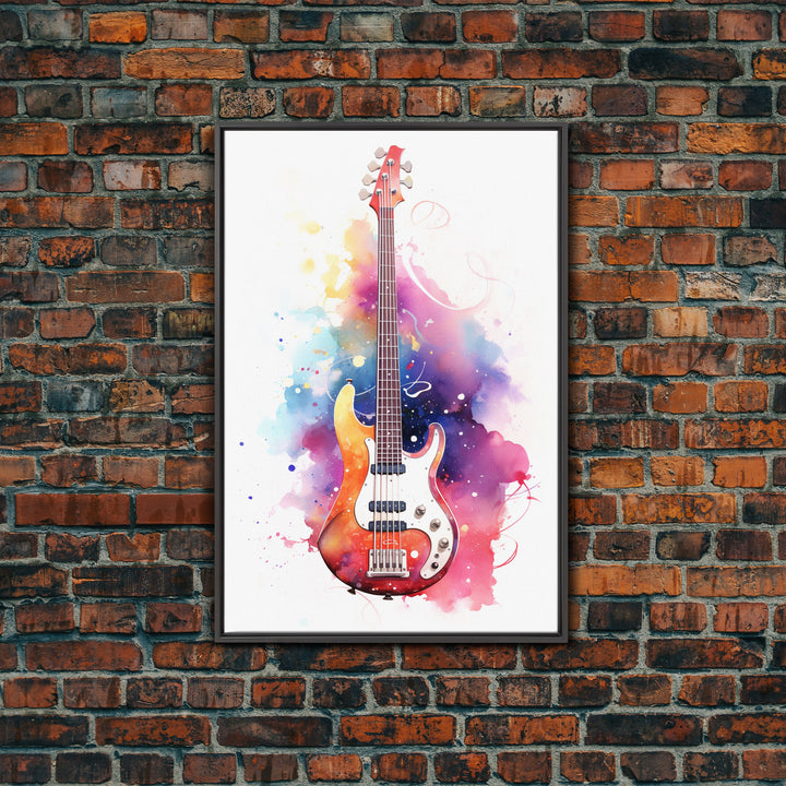 Electric Guitar Wall Art, Rock N Roll Decor, Graffiti Art, Splatter Art, Musician Gift Custom Guitar Art