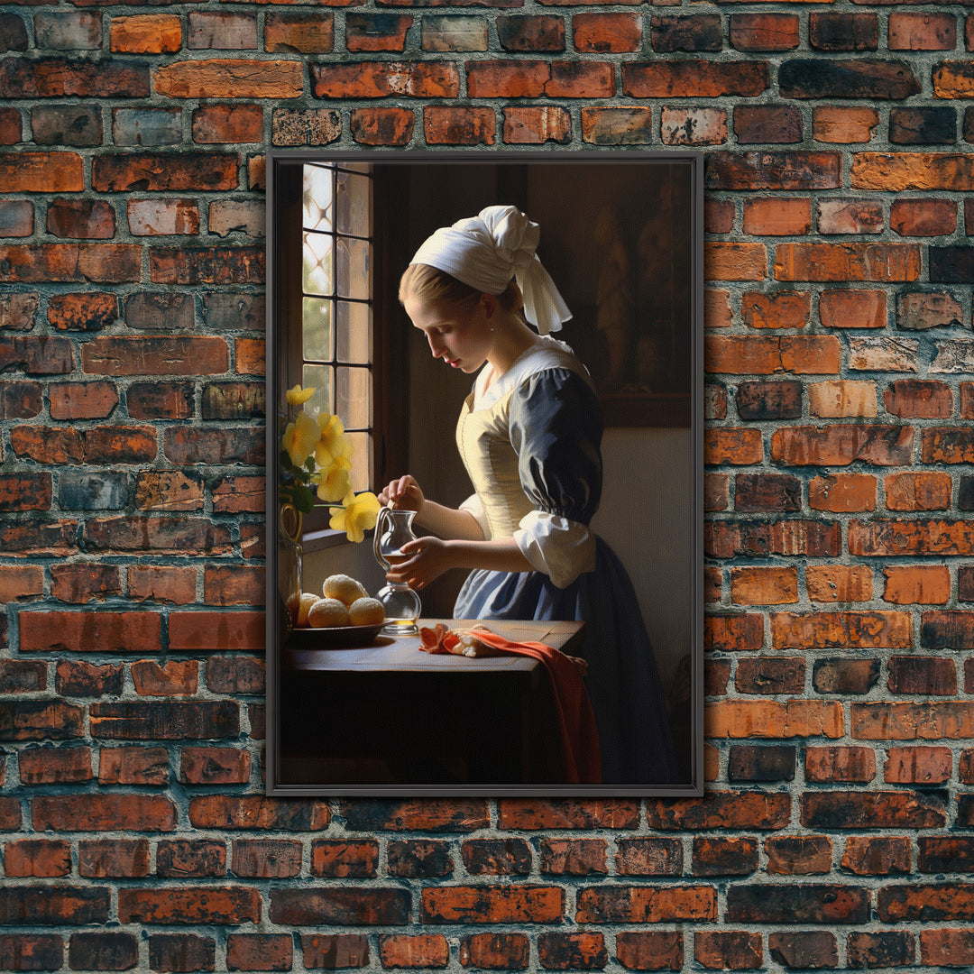 Baroque Art, Vermeer, Inspiration Art, Medieval Wall Art, Dutch Art, Canvas Print, Wall Art, Vertical Art, Country Home Art, Kitchen Prints