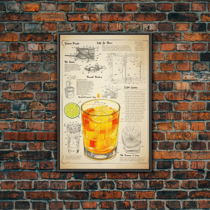 Cocktail Wall Art, Bar Cart Art, Cocktail Gift, Canvas Print, Wall Art, Vertical Print, Dorm Room Art, Kitchen Wall Decor, Friendship Gift