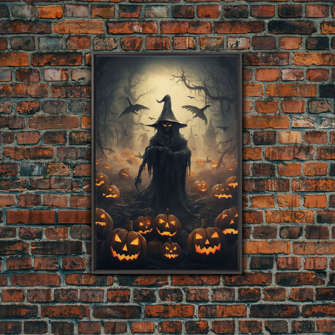 Halloween Art Print, Dark Fantasy Art, Dark Wall Art, Spooky Decor, Goth Decor, Canvas Print, Wall Art, Vertical Print, Creepy Wall Art