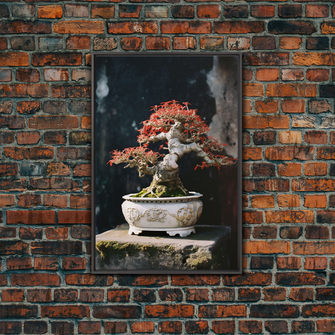 Bonsai Wall Art, Japanese Wall Print,  Asian Art, Canvas Print, Wall Art, Vertical Print, Travel Print, Client Gift, College Dorm Decor