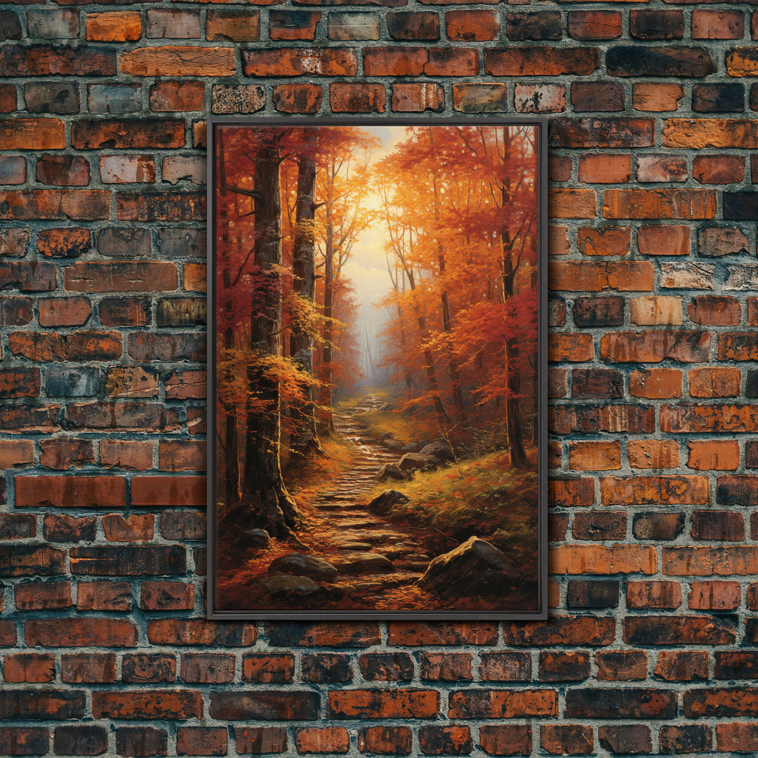 Fall Wall Art, Trees Wall Decor, Forest Wall Art, Canvas Print, Wall Art, Vertical Art, Housewarming Gift, Rustic Wall Art, Bedroom Prints