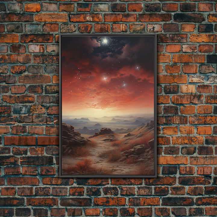 Sci Fi Wall Art, Fantasy Artwork, Space Wall Art, Tiny House Decor, Canvas Print, Wall Art, Vertical Art, Moving Gift, Game Room Decor