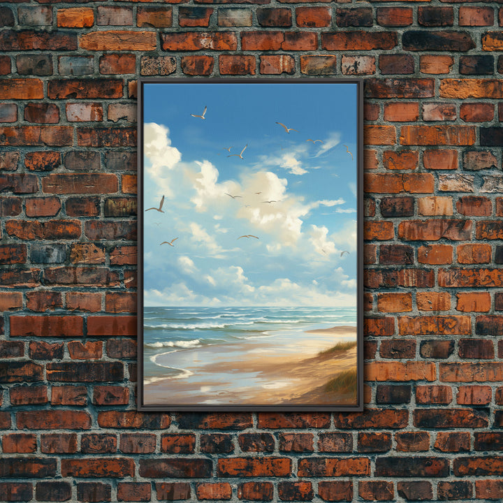 Beach Wall Print, Ocean Wall Art, Seashore, Seascape Art, Canvas Print, Wall Art, Vertical Art, Gifts For Grandma, Bedroom Prints