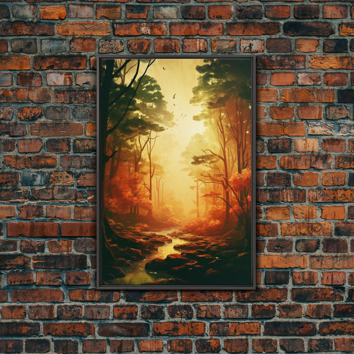 Forest Wall Art, Trees Art Print, Sunset Print, Canvas Print, Wall Art, Vertical Art, Nature Lover Gift, Camper Wall Decor, Country Wall Art