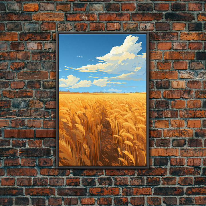 Farm Wall Print, Wheat Feld Wall Art. Countryside Art, Canvas Print, Wall Art, Vertical Art, Couple Gift, Ranch Wall Art, Bedroom Prints