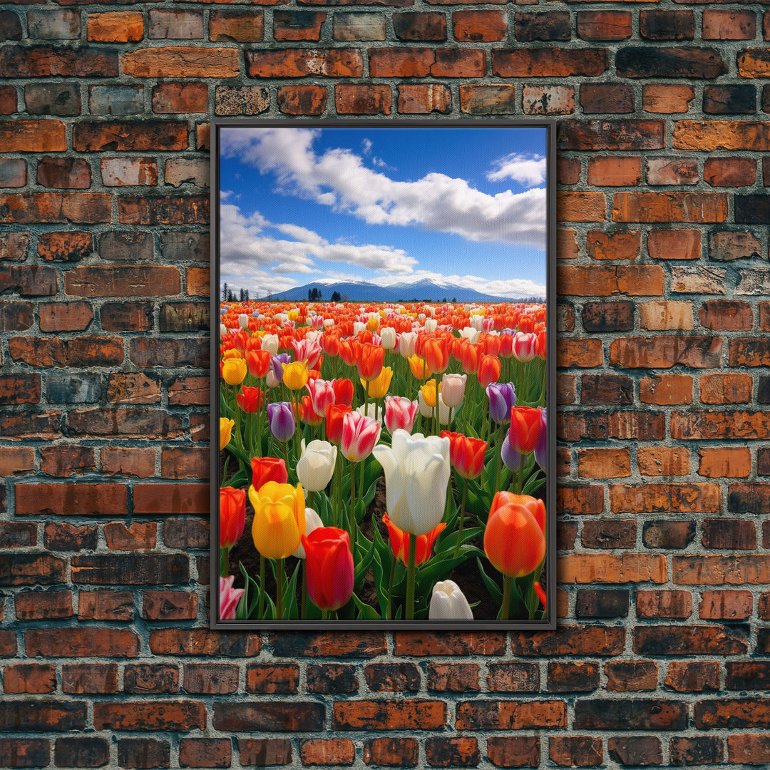 Tulips Wall Print, Flower Art Print, Vibrant Wall Art, Canvas Print, Wall Art, Vertical Art, Teacher Gift, Above Bed Decor, Office Prints