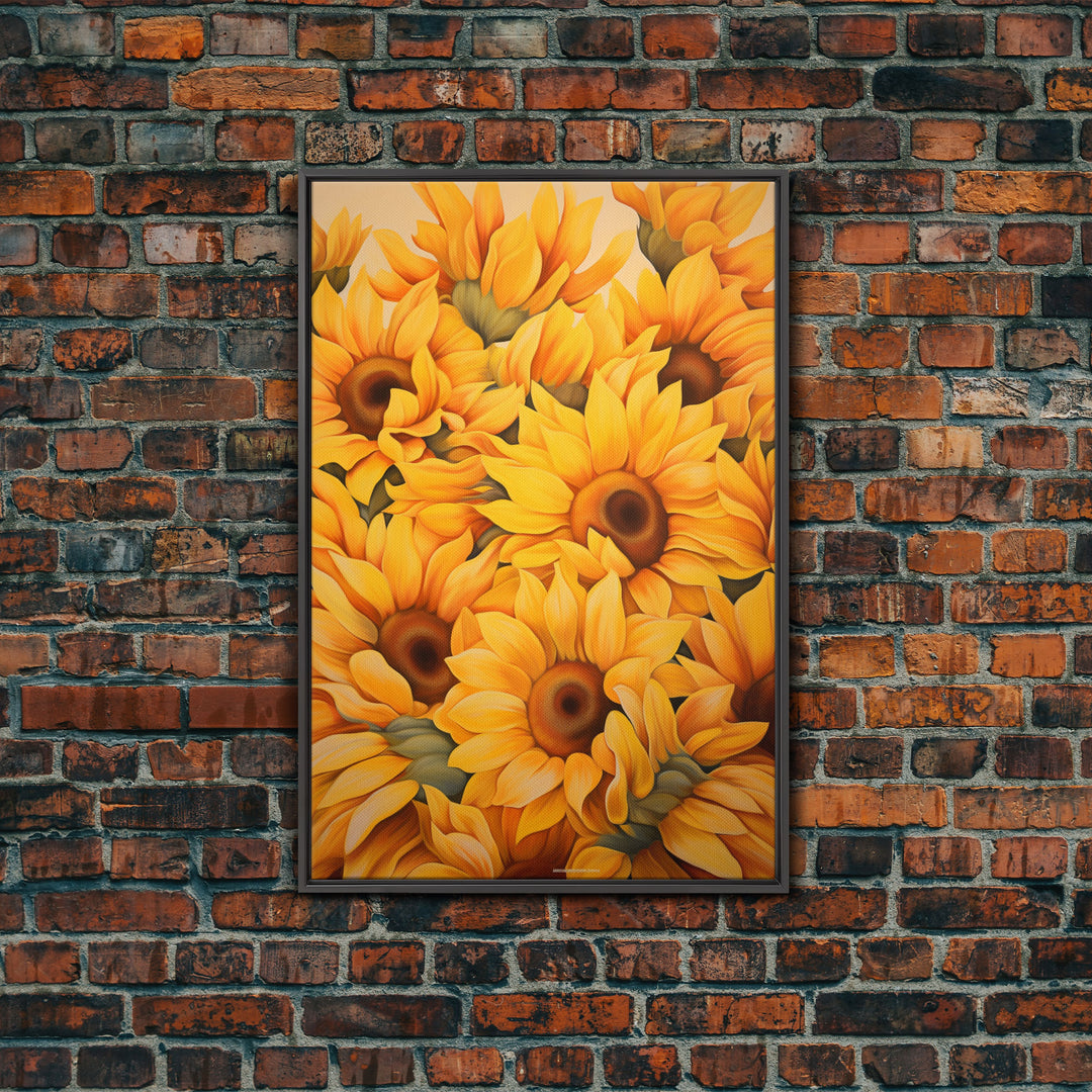 Sunflower Wall Art, Flower Wall Art, Sunflower Painting, Canvas Print, Wall Art, Vertical Art, Gift For Coworker, Bookshelf Decor, RV Decor