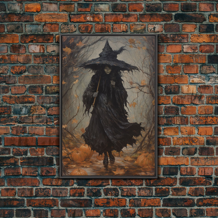 The Wicked Witch, Halloween Canvas Print, Framed Canvas, Unique Wall Art, Goth Art, Dark Academia, Witch Art, Witchcraft, Witch Decor