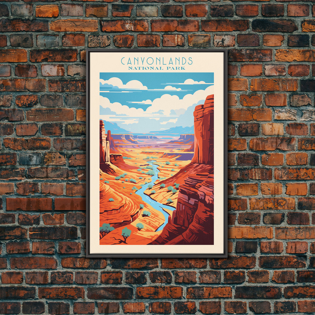 Canyonlands National Park Travel Poster Print, Canvas Print Wall Art, Utah Travel Art, Midcentury Modern Travel Decor