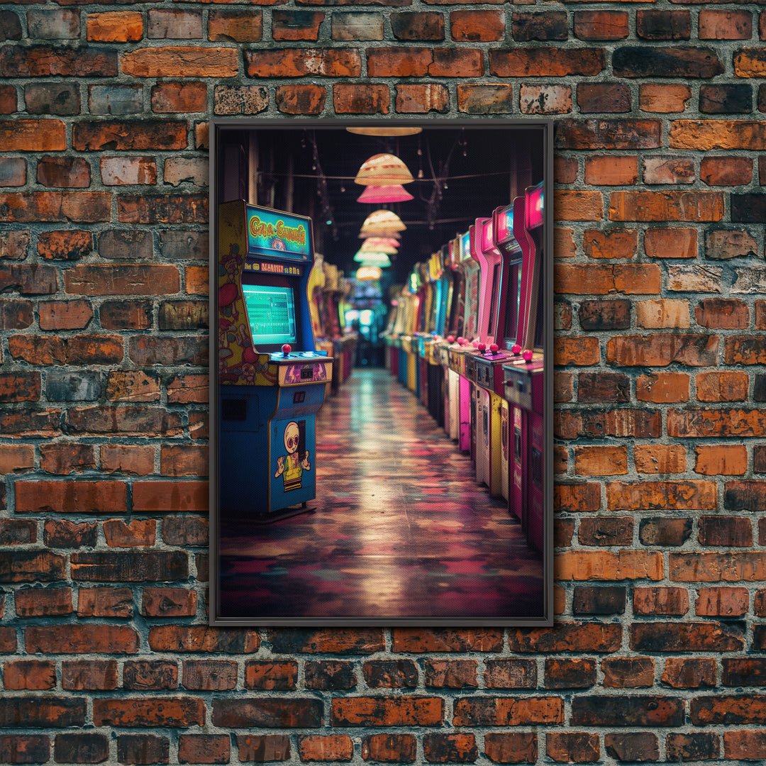 Retro Arcade, Arcade Machine, Game Room Art, Video Game Art, Retro Gaming, Video Game, Canvas Print, Wall Hanging, Portrait Art, Office Art