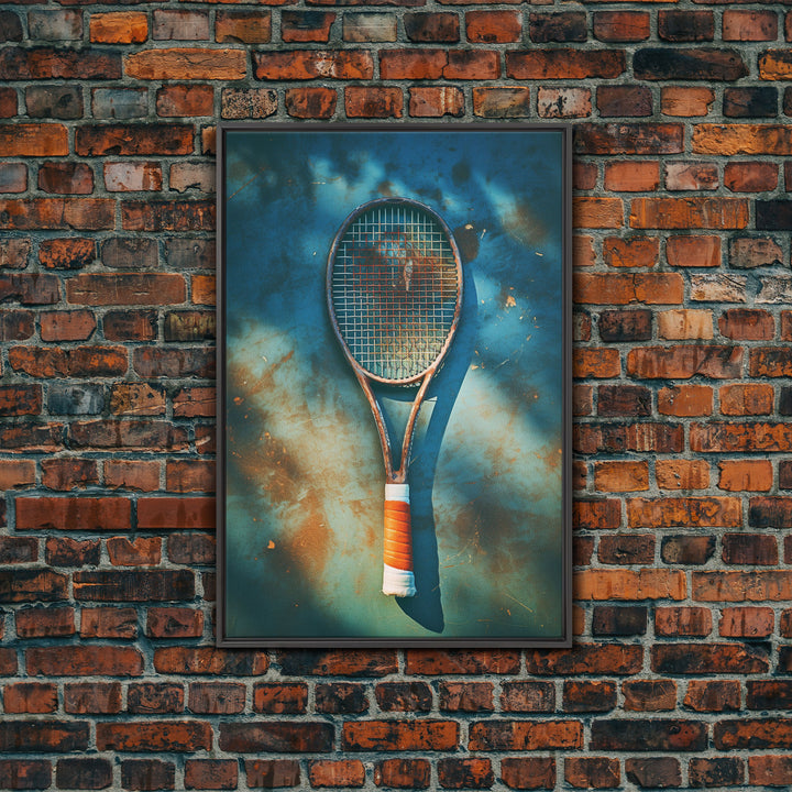 Tennis Racket, Tennis Wall Art, Sports Wall Art, Canvas Print, Wall Hanging, Portrait Art, Tennis Gifts, Preppy Wall Art, Bookshelf Decor