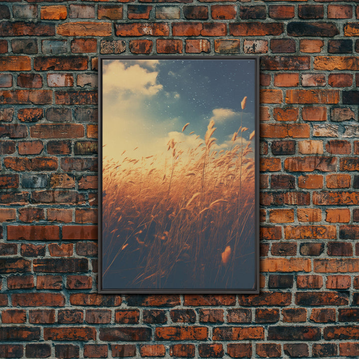 Wheat Field Print, Farmhouse Wall Decor, Cocktail Wall Art, Canvas Print, Wall Hanging, Portrait Art, Country Home Decor, Rustic Wall Decor