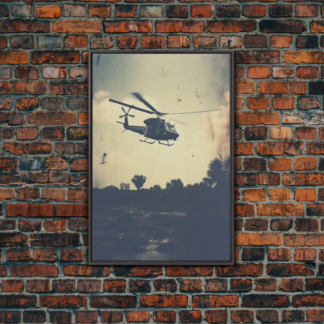 Helicopter, Aviation Wall Art, Lofi Art Print, Canvas Print, Wall Hanging, Portrait Art, Retro Art Print, Pilot Gift, Teen Boy Wall Art