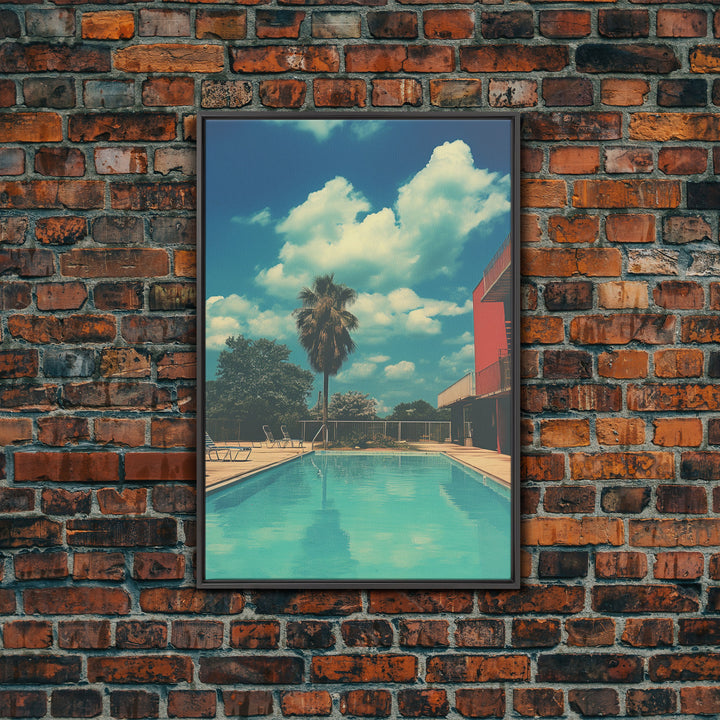 Los Angeles Pool, Retro Photography Print, Framed Canvas Art, Retro Decor, Retro Vibes