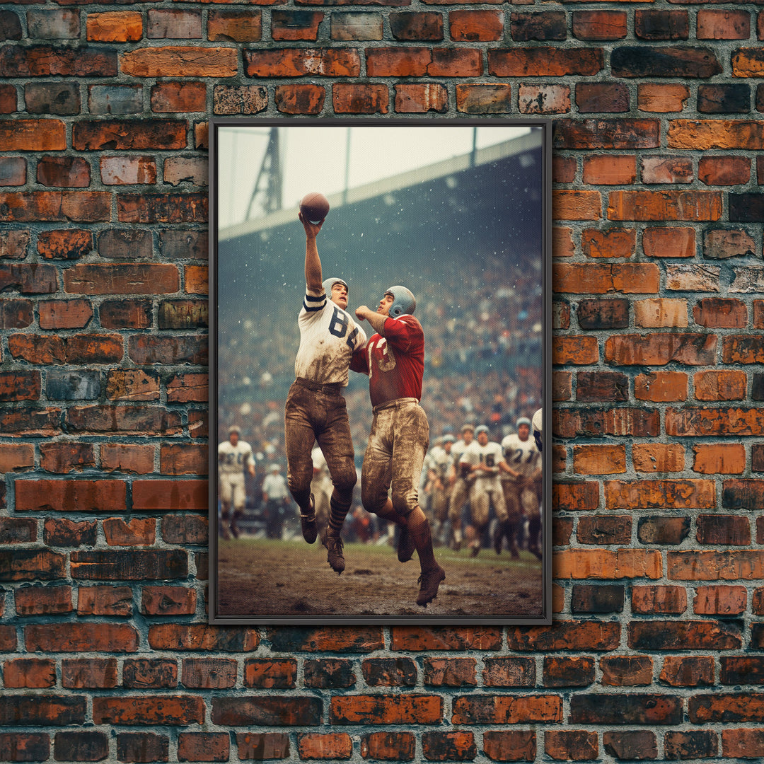 The Love Of The Game, 1920s Football, Framed Canvas Print, Footfall Fan Gift, Gift For Football Fan, Christmas Gift