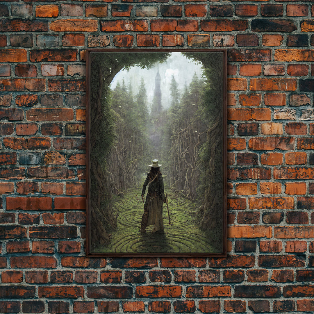 The Gardener, Floramancer Concept Art, Plantaemancer, Framed Canvas Print, Ready To Hang Framed Wall Art