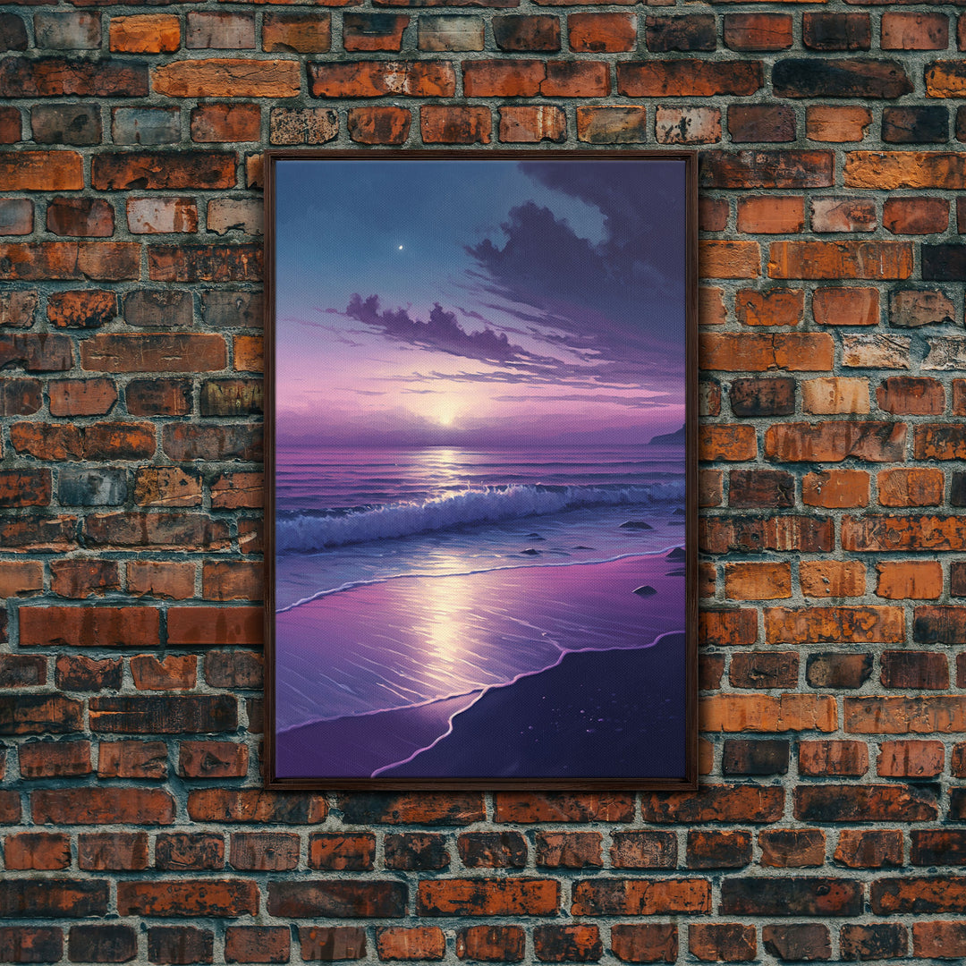 Large Coastal Wall Art Large Sunset Beach Framed Canvas Print Seascape Sky And Sea Beach Scene Art Ocean Beach Sky Art Decor