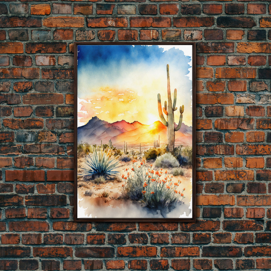 Arizona Desert canvas wall art Cactus print Farmhouse wall decor Nature wall art Wilderness Southwestern Wall Art Cactus canvas