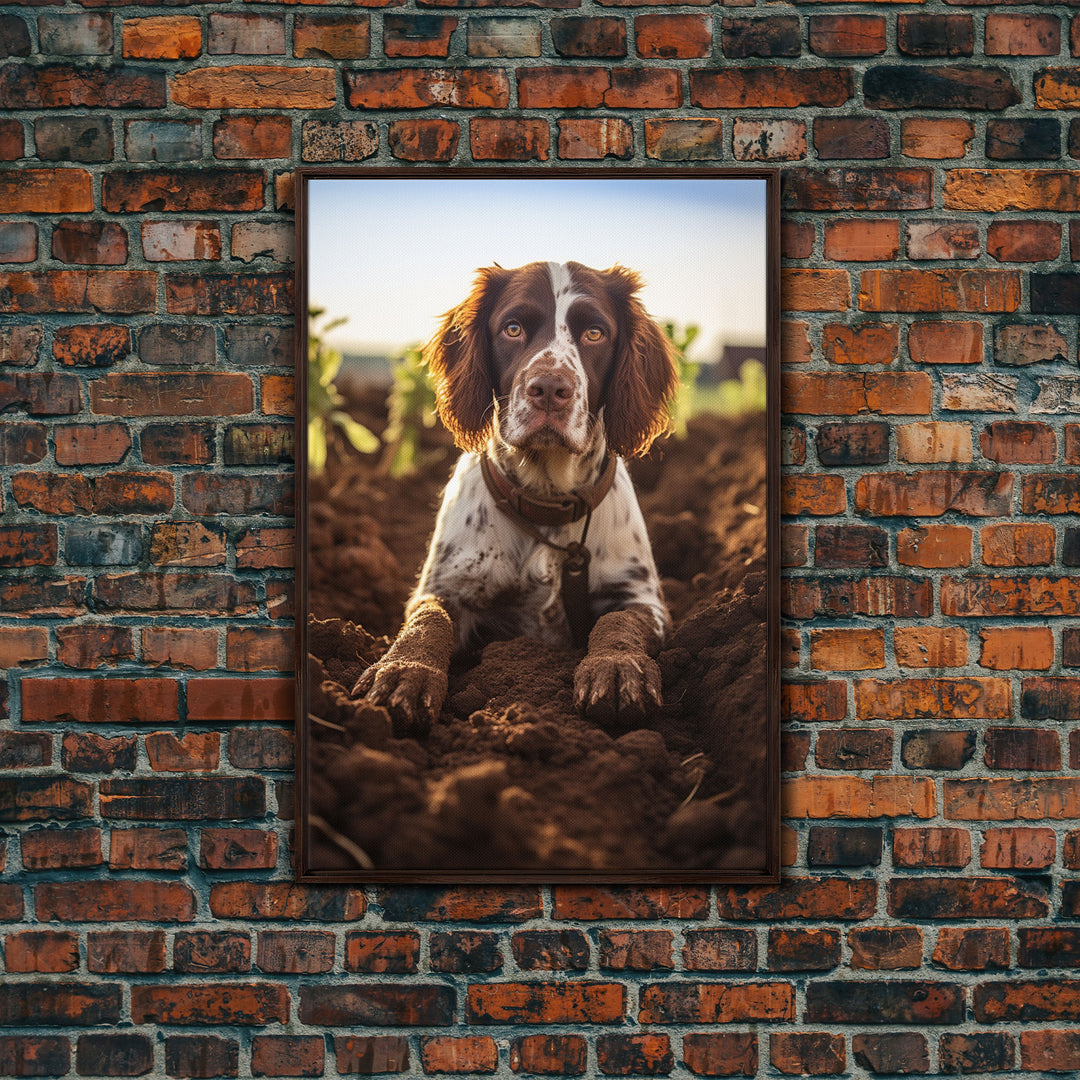 English Springer Spaniel Dog Wall Print, Farmhouse Wall Art, Wall Art, Framed Wall Art, Framed Canvas, Wall Print, Framed Wall Canvas