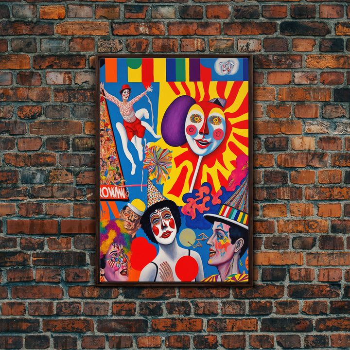 Fictional Circus Poster Art Canvas Print, Framed Canvas Art, Creepy Circus Art