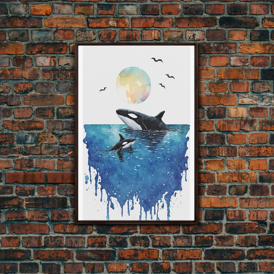 Watercolor Orca Painting - Killer Whales - Whale Nursery, Whale Art, Whale Print, Orca Whale, Beach Decor, Watercolor Animal Prints