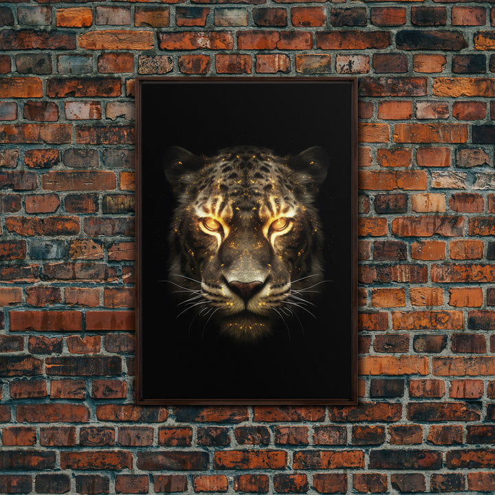 Fire Eyed Tiger Portrait Art Print, Framed Wall Art, Canvas Print, Big Cat Art, Tiger Painting, Cosmic Tiger Print