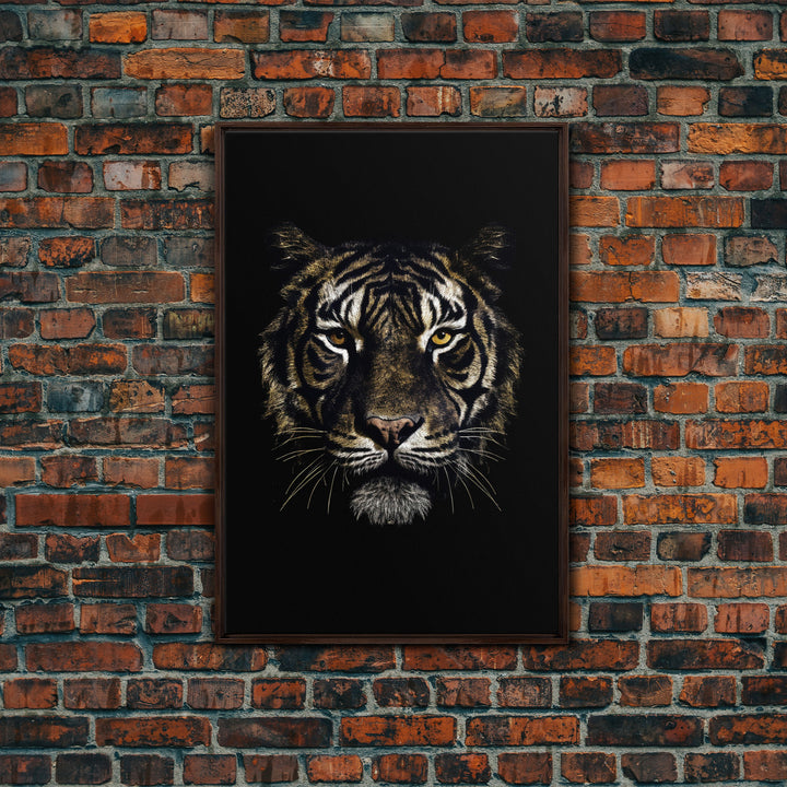 Beautiful Tiger Portrait Art Print, Framed Wall Art, Canvas Print, Big Cat Art, Tiger Painting