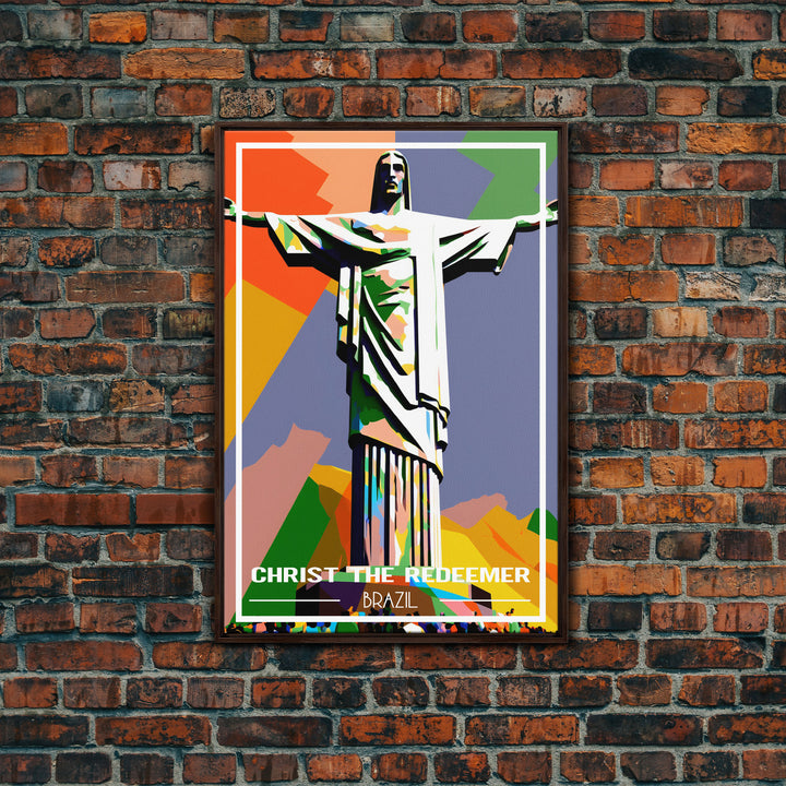 Brazil Travel Poster, Christ The Redeemer, Rio de Janeiro Wall Art, Travel Wall Print, Travel Poster, Travel Wall Art, Canvas Wall Print