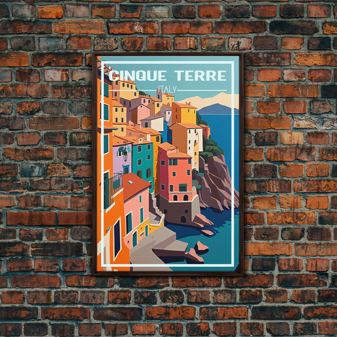 Cinque Terre, Italy Travel Poster, Europe Wall Art, Coastline, Travel Wall Print, Travel Poster, Travel Wall Art, Canvas Wall Print