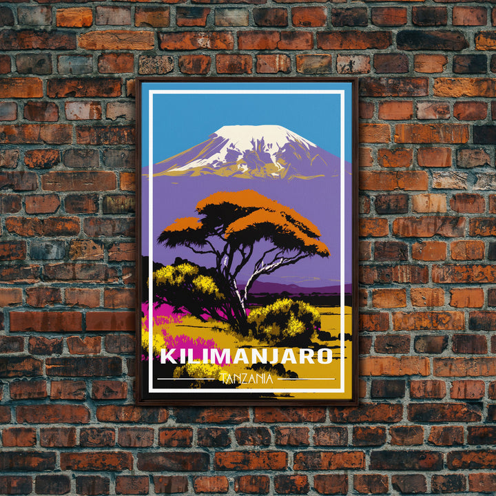 Mount Kilimanjaro Wall Art, African Poster, Tanzania Wall Art, Travel Wall Print, Travel Poster, Travel Wall Art, Canvas Wall Print