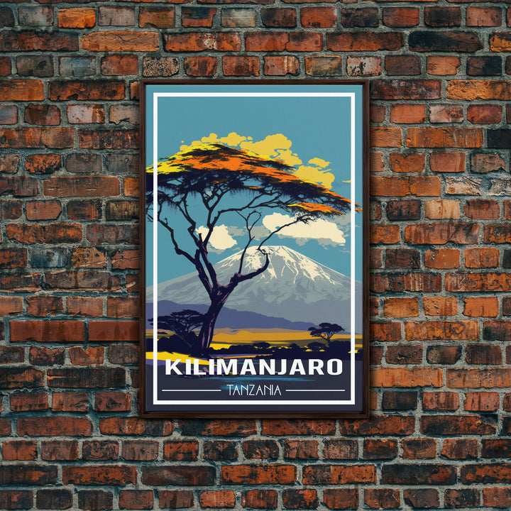 Mount Kilimanjaro Wall Art, African Poster, Tanzania Wall Art, Travel Wall Print, Travel Poster, Travel Wall Art, Canvas Wall Print