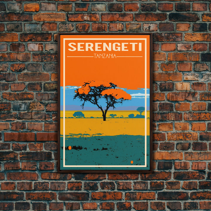 Serengeti Wall Print, Tanzania Wall Art, Africa Poster, Safari Art, Travel Wall Print, Travel Poster, Travel Wall Art, Canvas Wall Print