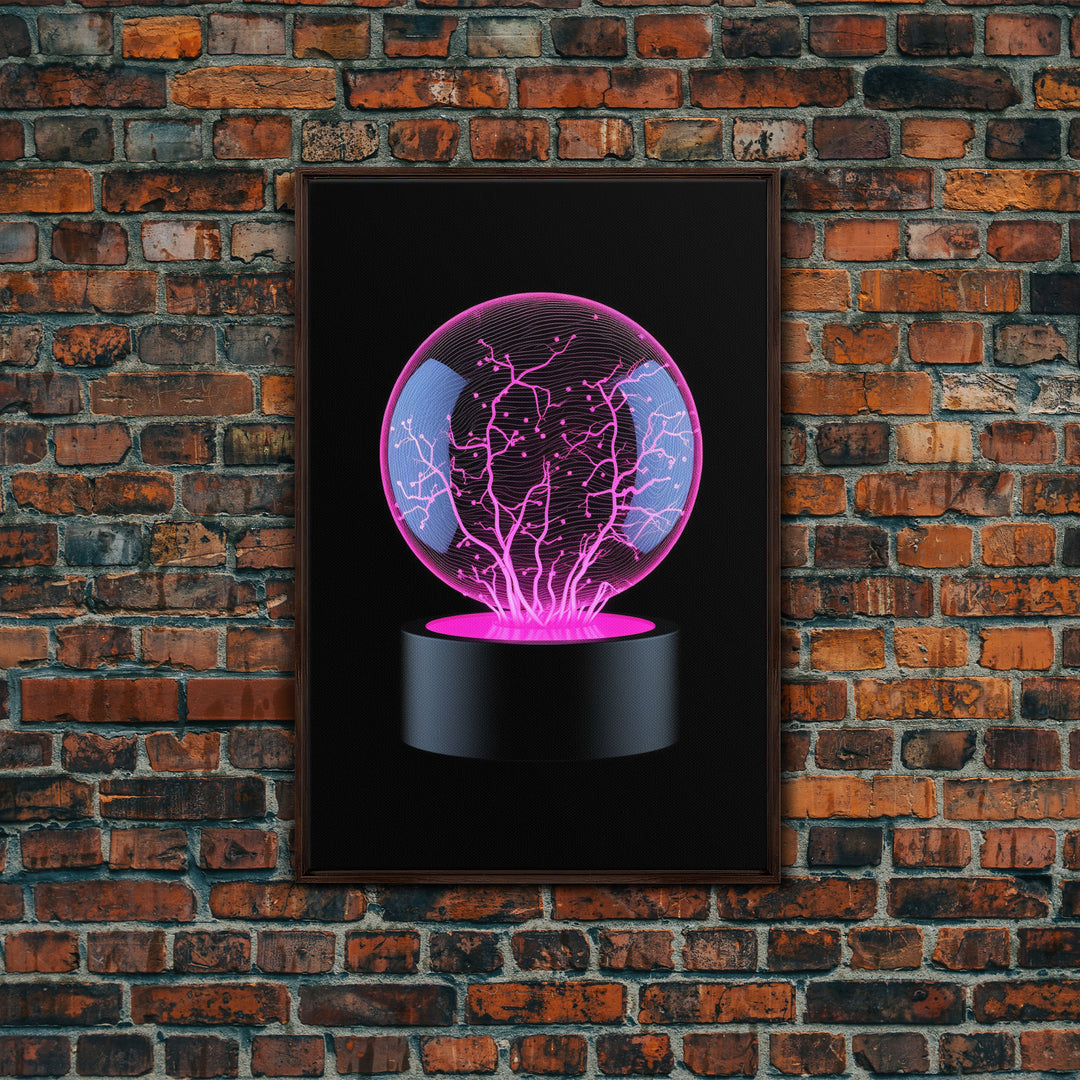 Plasma Ball Wall Decor, Science Art Print, Nerd Art, Geek Art Print, Minimalist Print, Wall Decor, Canvas Print, Wall Art, Framed Canvas