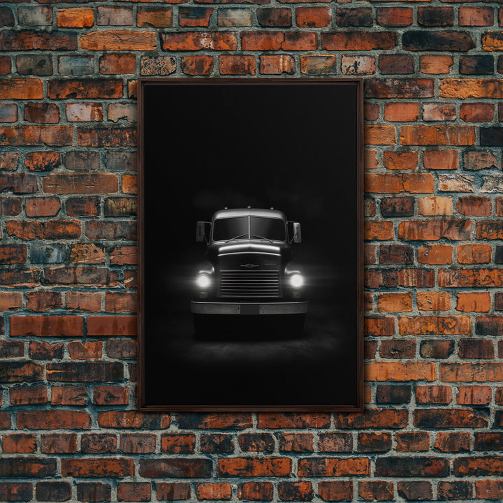 Truck Wall Art, Headlights, Man Cave Art, Black And White Print, Minimalist Print. Wall Decor, Canvas Art, Wall Art, Framed Canvas Wall Art