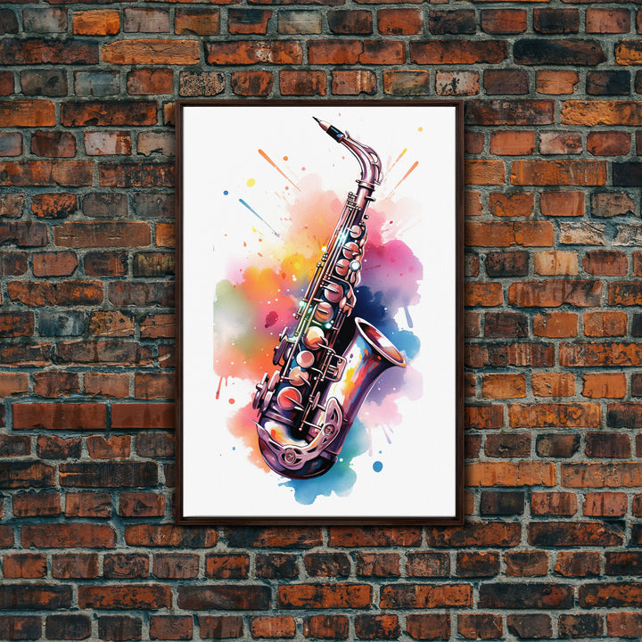 Alto Clarinet Wall Art, Musician Gift, Framed Canvas Print, Clarinet Print, Musical Instrument Art, Gift For Musician, Graffiti Music Art