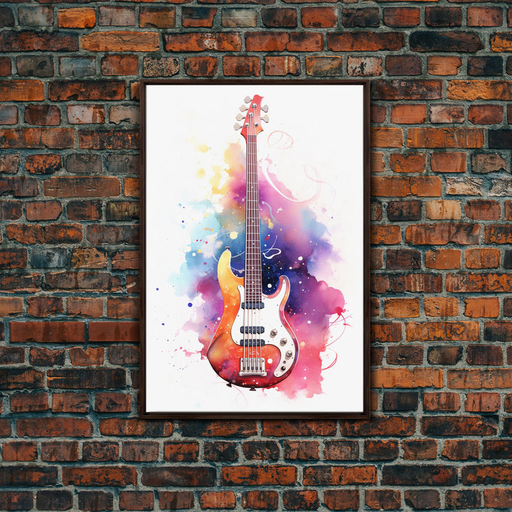 Electric Guitar Wall Art, Rock N Roll Decor, Graffiti Art, Splatter Art, Musician Gift Custom Guitar Art