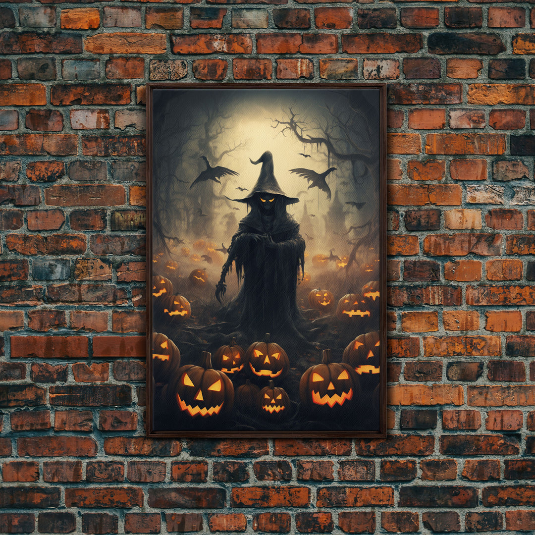 Halloween Art Print, Dark Fantasy Art, Dark Wall Art, Spooky Decor, Goth Decor, Canvas Print, Wall Art, Vertical Print, Creepy Wall Art