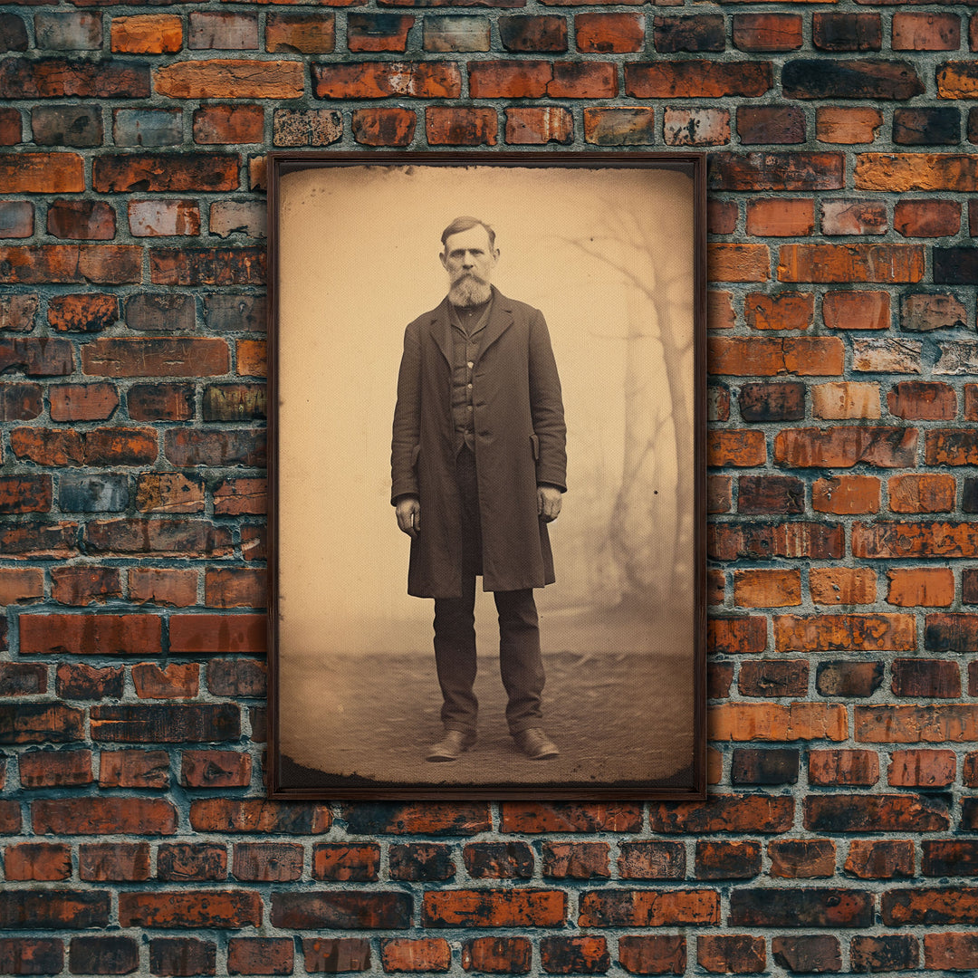 Civil War Era Photography, Framed Canvas Print, Tintype / Ferrotype reproduction wall art, Halloween Art