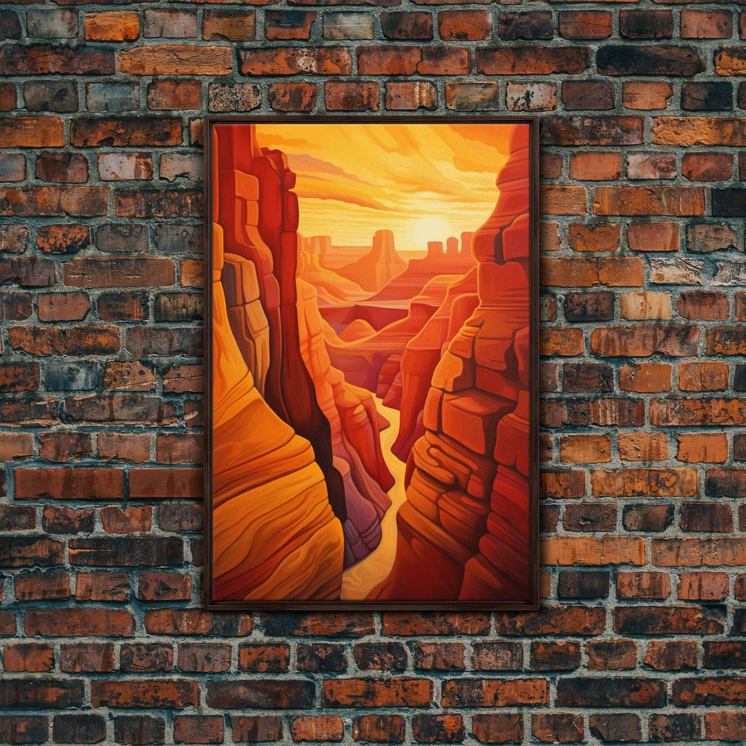 Canyon Wall Art, Sunset Wall Print, Landscape Print, Canvas Print, Wall Art, Vertical Art, Friendship Gift, Above Bed Art, Camper Wall Decor