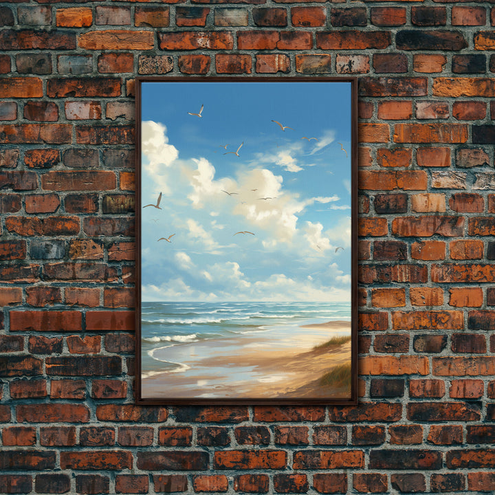 Beach Wall Print, Ocean Wall Art, Seashore, Seascape Art, Canvas Print, Wall Art, Vertical Art, Gifts For Grandma, Bedroom Prints