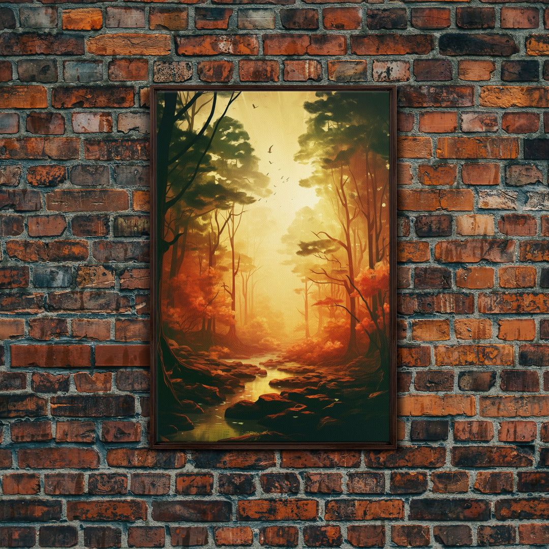 Forest Wall Art, Trees Art Print, Sunset Print, Canvas Print, Wall Art, Vertical Art, Nature Lover Gift, Camper Wall Decor, Country Wall Art