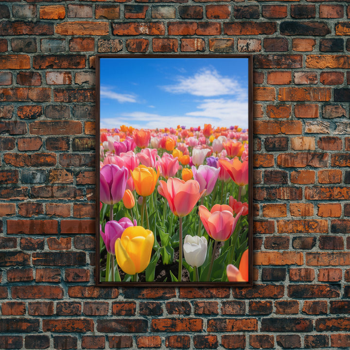 Tulip Print, Flower Wall Art, Vibrant Wall Art, Canvas Print, Wall Art, Vertical Art, Dining Room Prints, New Homeowner Gift, Ranch Decor