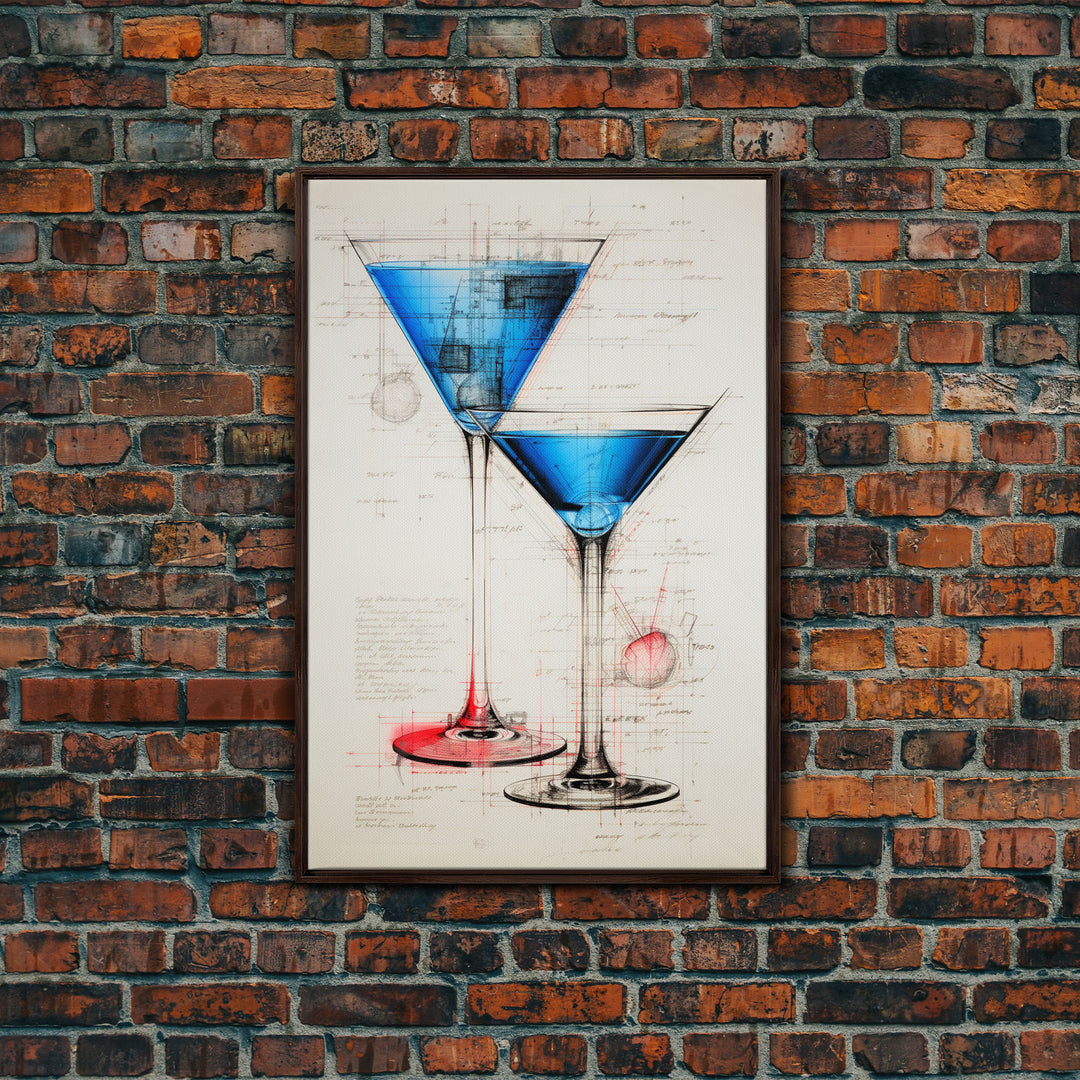 Cocktail Wall Art, Bar Cart Art, Alcohol Wall Art, Canvas Print, Wall Art, Vertical Art, Kitchen Wall Art, Best Friend Gifts, House Wall Art