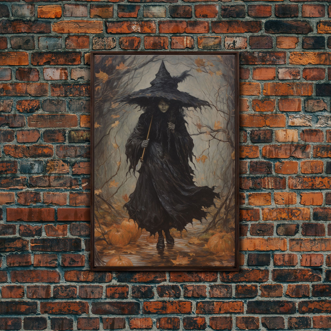 The Wicked Witch, Halloween Canvas Print, Framed Canvas, Unique Wall Art, Goth Art, Dark Academia, Witch Art, Witchcraft, Witch Decor